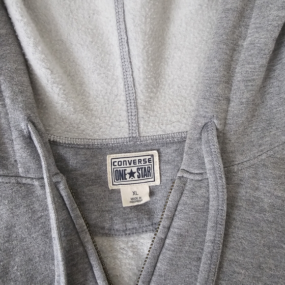 Converse One Star Women's Gray Zip-Up Hoodie Junior's Size XL - Picture 3 of 3